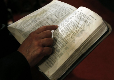 A person reading the Bible