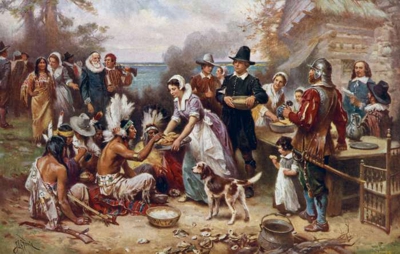 Painting of the first Thanksgiving - JLG Ferris