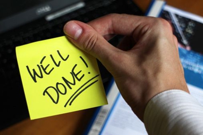 A well done sign - a reward for excellence