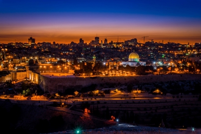 At Jerusalem Jesus Christ was crucified and resurrected - view from Mt of Olives