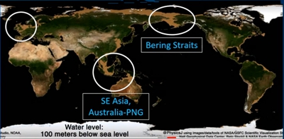 Landbridges during the ice age