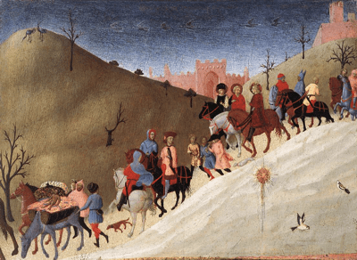 "The journey of the magi" by Stefano di Giovanni in about 1434