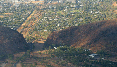 Heavitree Gap is a water gap in the MacDonnell Ranges near Alice Springs, Northern Territory, .Australia Heavitree Gap is a water gap in the MacDonnell Ranges near Alice Springs, Northern Territory, .Australia