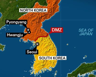 The demilitarized zone (DMZ) between North and South Korea is 2 km wide 